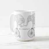 Elephant Penny Farthing Bicycle Balance Tasse (Vorderseite Links)