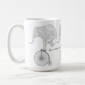 Elephant Penny Farthing Bicycle Balance Tasse (Links)