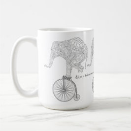 Elephant Penny Farthing Bicycle Balance Tasse