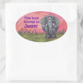 Elephant Personal Library-Buchzeichen Ovaler Aufkleber (Tasche)