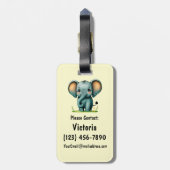Elephant Personalisiert-farbiger Beutel Gepäckanhänger (Rückseite vertikal)