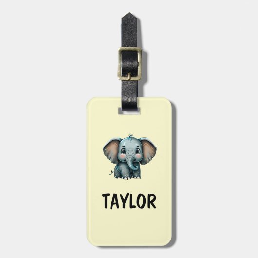 Elephant Personalisiert-farbiger Beutel Gepäckanhänger (Vorderseite vertikal)