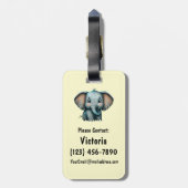 Elephant Personalisiert-farbiger Beutel Gepäckanhänger (Rückseite vertikal)