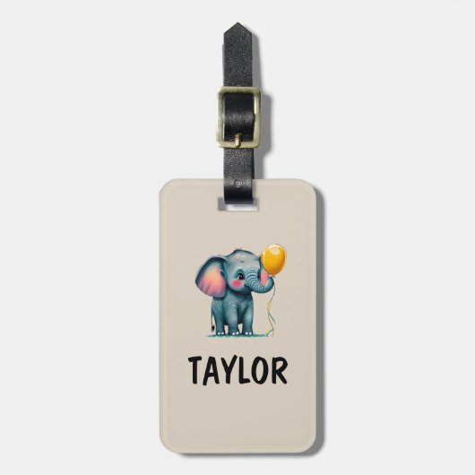 Elephant Personalisiert-farbiger Beutel Gepäckanhänger (Vorderseite vertikal)