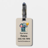 Elephant Personalisiert-farbiger Beutel Gepäckanhänger (Rückseite vertikal)
