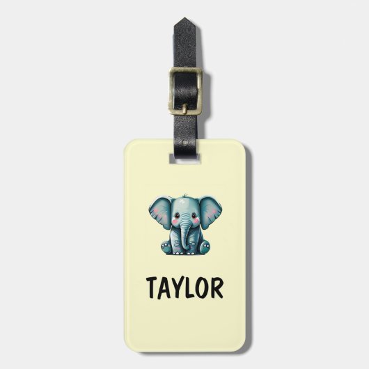 Elephant Personalisiert-farbiger Beutel Gepäckanhänger (Vorderseite vertikal)