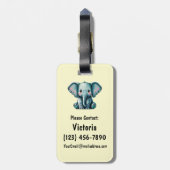 Elephant Personalisiert-farbiger Beutel Gepäckanhänger (Rückseite vertikal)