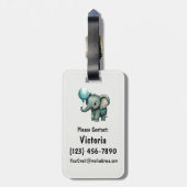 Elephant Personalisiert-farbiger Beutel Gepäckanhänger (Rückseite vertikal)