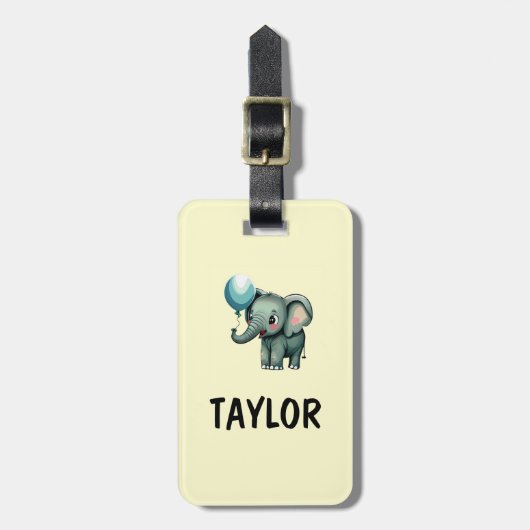 Elephant Personalisiert-farbiger Beutel Gepäckanhänger (Vorderseite vertikal)