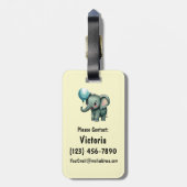 Elephant Personalisiert-farbiger Beutel Gepäckanhänger (Rückseite vertikal)