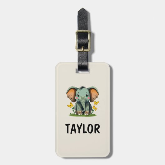 Elephant Personalisiert-farbiger Beutel Gepäckanhänger (Vorderseite vertikal)