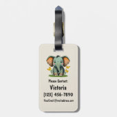 Elephant Personalisiert-farbiger Beutel Gepäckanhänger (Rückseite vertikal)