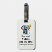 Elephant Personalisiert-farbiger Beutel Gepäckanhänger (Rückseite vertikal)