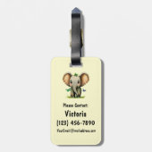 Elephant Personalisiert-farbiger Beutel Gepäckanhänger (Rückseite vertikal)