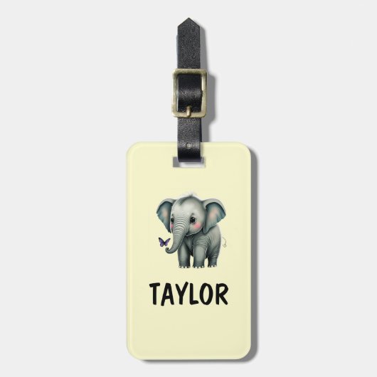 Elephant Personalisiert-farbiger Beutel Gepäckanhänger (Vorderseite vertikal)