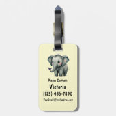 Elephant Personalisiert-farbiger Beutel Gepäckanhänger (Rückseite vertikal)