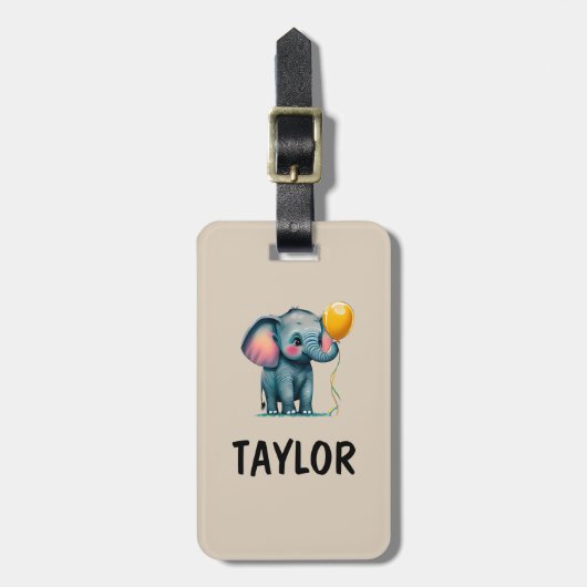 Elephant Personalisiert-farbiger Beutel Gepäckanhänger (Vorderseite vertikal)