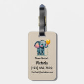 Elephant Personalisiert-farbiger Beutel Gepäckanhänger (Rückseite vertikal)