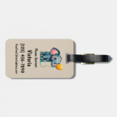 Elephant Personalisiert-farbiger Beutel Gepäckanhänger (Rückseite horizontal)