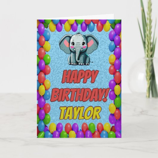 Elephant Personalisiert Fun Gruß Geburtstag Karte (Vorderseite)