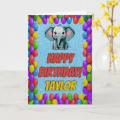 Elephant Personalisiert Fun Gruß Geburtstag Karte (Gelbe Blume)