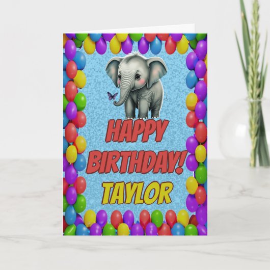 Elephant Personalisiert Fun Gruß Geburtstag Karte (Vorderseite)