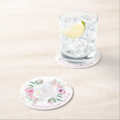 Elephant Personalisiert Girl-Babydusche Runder Pappuntersetzer (Vor Ort)