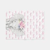 Elephant Personalisiert Navy Blue Name Boy Fleecedecke (Vorderseite (Horizontal))