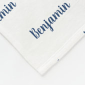 Elephant Personalisiert Navy Blue Name Boy Fleecedecke (Ecke)