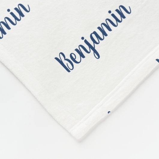Elephant Personalisiert Navy Blue Name Boy Fleecedecke (Ecke)