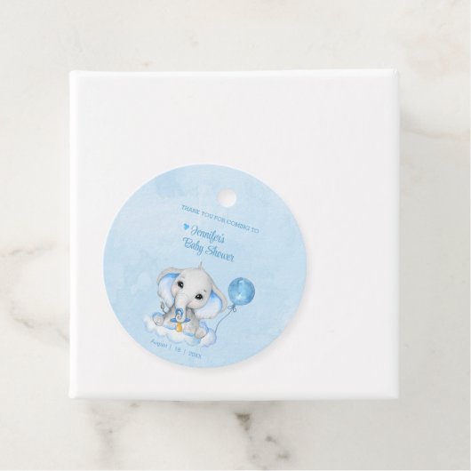 Elephant Personalisiert Vielen Dank Baby Dusche Geschenkanhänger (Beispiel)