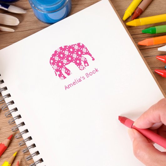 Elephant Personalisiertes Buchzeichen Selbstfarbig Permastempel