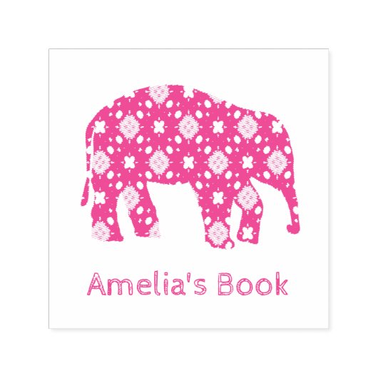 Elephant Personalisiertes Buchzeichen Selbstfarbig Permastempel (Design)