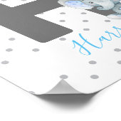 Elephant Personalisiertes Kinderzimmer für Babynam Poster (Ecke)