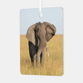 Elephant Personalize Name Foto Weihnachten Ornament Aus Metall (Vorderseite links)