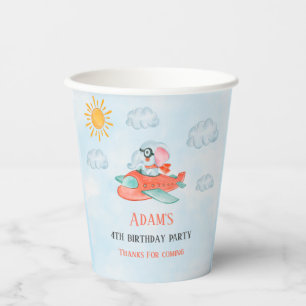 Elephant Pilot Geburtstagsparty Papier Cup Pappbecher