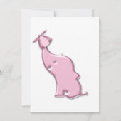 Elephant Pink Birthday Party Baby Dusche Weiß Einladung (Rückseite)