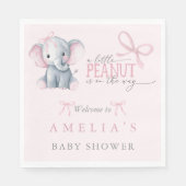 Elephant Pink Bow Baby Girl Shower Serviette (Vorderseite)
