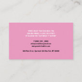 Elephant Pink Butterfets Süße Tier Visitenkarte (Rückseite)