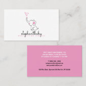 Elephant Pink Butterfets Süße Tier Visitenkarte (Vorne/Hinten)