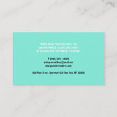 Elephant Pink Butterflies Niedlich NEON gREEN Visitenkarte (Rückseite)