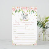 Elephant Pink Floral Baby (Stehend Vorderseite)
