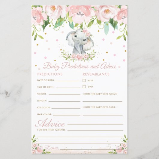 Elephant Pink Floral Baby (Vorderseite)