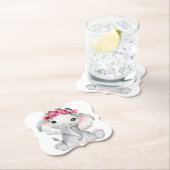 Elephant pink girl baby shower favor untersetzer (Vor Ort)