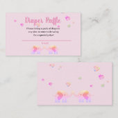 Elephant Pink/Lila Girls Diaper Raffel Begleitkarte (Vorne/Hinten)