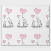 Elephant Pink Mother and Child Baby Dusche Wrappi Geschenkpapier (Flach)