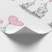 Elephant Pink Mother and Child Baby Dusche Wrappi Geschenkpapier (Ecke)