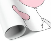 Elephant Pink Mother and Child Baby Dusche Wrappi Geschenkpapier (Rolleneckpunkt)