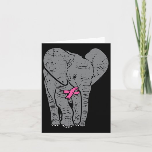Elephant Pink Ribbon Brustkrebs Aufklärung Karte (Vorderseite)
