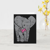 Elephant Pink Ribbon Brustkrebs Aufklärung Karte (Gelbe Blume)